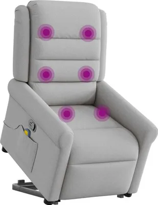 Produktbild von vidaXL Massagesessel mit Aufstehhilfe Wolkengrau Stoff
