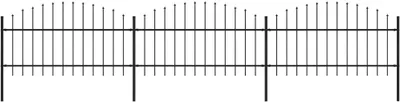 Produktbild von Gartenzaun mit Speerspitzen Stahl (1 - 1,25) x 5,1 m Schwarz , Drahtzäune Design 2024