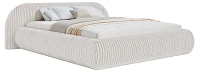 Obrázek produktu pro Selsey Shels – Postel s úložným prostorem, čalouněná látkou, barva: světle šedá, rozměry: 200x200 cm
