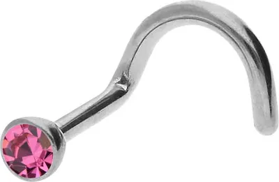 Produktbild von PIERCINGLINE Chirurgenstahl Nasenstecker Spirale KRISTALL