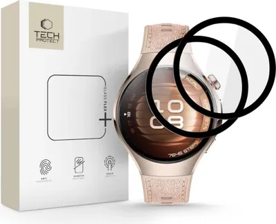 Produktbild von Tech-Protect Glas Flex+ 2er-Pack Hybridglas fr Huawei Watch 5 46 Mm - Schwarz