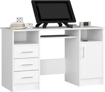 Produktbild von PC-Schreibtisch AKORD ANA in der Farbe Weiß mit B124 x H74 x T52 cm