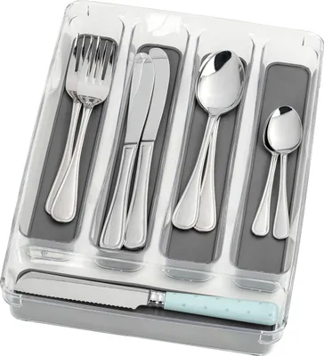 Produktbild von WENKO Besteck Kasten 5 Fächer Aufbewahrung Messer Gabel Löffel Ablagen Küchen