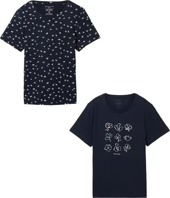 Zdjęcie produktu dla Zestaw 2 koszulek T-shirt z okrągłym dekoltem i nadrukiem | S