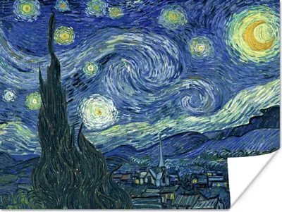 Produktbild von MuchoWow® Poster Sternennacht - Gemälde - Alte Meister - Vincent van Gogh 160x120 cm - Foto Plakat