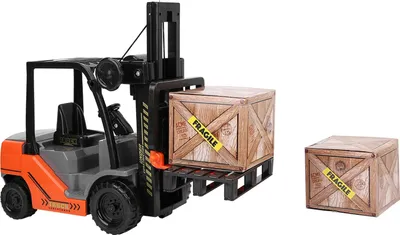 Obrázek produktu pro 1:10 Scale Children Forklifts Toy Model Inertia Forklifts Gift Toy with Pallets Box