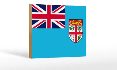 Produktbild von Holzschild Flagge Fidschis 18x12 cm Flag of Fiji Dekoration