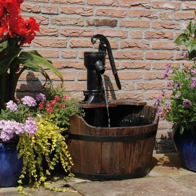 Image de Ubbink Jeu d'eau de jardin Tonneau en bois