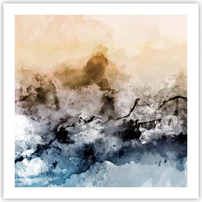 Produktbild von Poster - Poster ohne Rahmen - Abstraktion Wolken Berge - 60x60 cm - Wand Bild - Wanddeko - Wandbilder - Kunstposter - Wandposter - Bilder - Kunstdruck - Wanddekoration - Wandbild - P2XAC60x60-4894