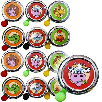 Produktbild von Widek Kinderglocke mit Tiermotiven, Ø=55mm, farblich sortiert