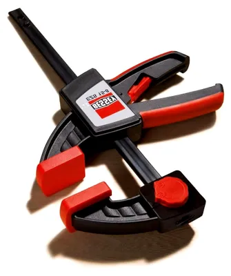 Produktbild von Einhandzwinge, werkzeuglos umstellbar zum Spreizen dank intelligenter Lösemechanik am Oberteil, Spannweite 900 mm, Ausladung 80 mm, Gewicht 1,26 kg