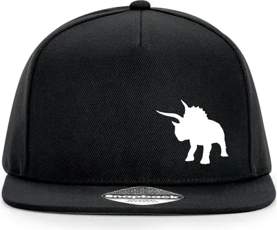 Produktbild von Huuraa Cappy Mütze Triceratops Dinosaurier Black Polyester Snapback Kappe Geschenkidee