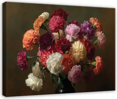 Produktbild von Leinwandbild Blumen Abstrakt Modern - 60x40 cm - Wandbilder Wohnzimmer Schlafzimmer - Leinwand Leinwandbild Braun - PP16144O4