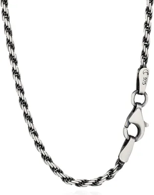 Produktbild von NKlaus 45cm Kordelkette 925 Sterling Silber oxidiert Halskette geschwärzt 1,8mm breit 13843