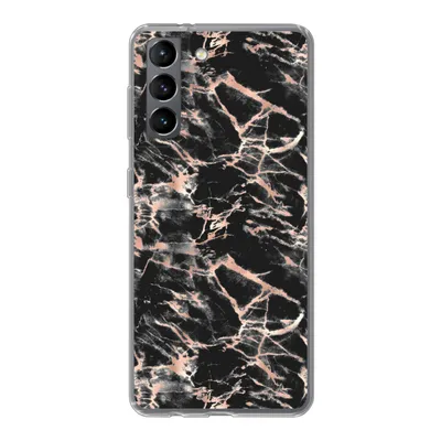 Produktbild von MuchoWow® Handyhülle Schutzhülle Hülle für Samsung Galaxy S21 Roségold - Marmor - Muster - Schwarz Silikon Softcase Handy Hülle - Softcase