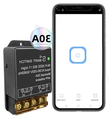 Productafbeelding van 30 A WLAN Smart Relaisschakelaar met Spraakbesturing en Timerfunctie - Compatibel met Alexa en Google Home