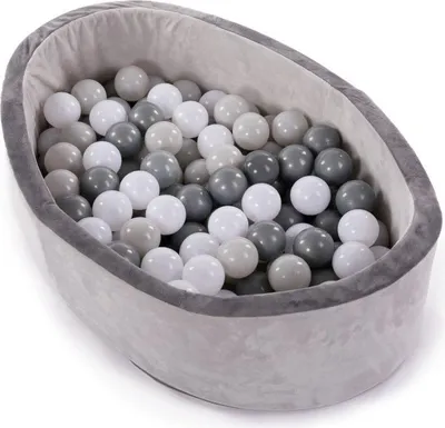 Produktbild von Bällebad, Kinderbällebad Schaumstoff, Bällebad mit 120 Bälle, grau