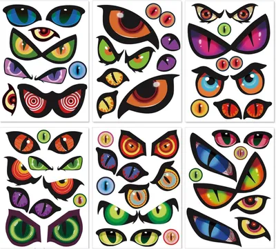 Productafbeelding van 6 raamstickers, demonoog-stickers, raamdecoratie, grote wanddecoratie, feestdagen, raamdecoratie, feestelijke decoratie
