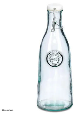 Produktbild von Zeller Glasflasche "Recycled" m. Bügelverschluss, 990 ml