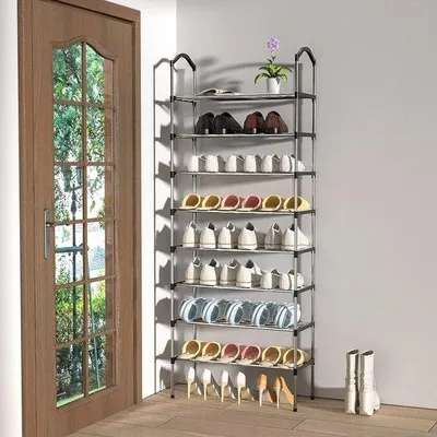 Obrázok produktu pre Kovová botník – čierna – 60 x 30 x 153 cm