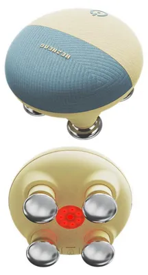 Produktbild von INF Kopfhautmassagegerät mit Rotlicht und beheiztem Zinklegierungskopf, 100 Massagepunkte für Tiefenmassage, wasserdicht (IPX7), wiederaufladbar