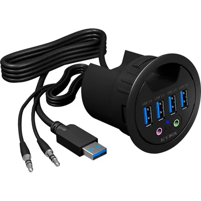 Obrázek produktu pro ICY BOX IB-HUB1403A, Černá, Plast, Výkon, 69 mm, 69 mm, 70 mm