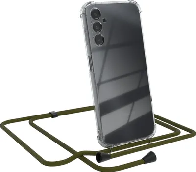 Produktbild von EAZY CASE Handykette kompatibel mit Samsung Galaxy A14 5G, Handyhülle mit Umhängeband, Handykordel, Schutzhülle Clear, Band in Grün
