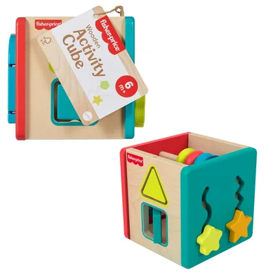 Produktbild von Fisher-Price Wooden Activity Cube, 0,5 Jahr(e), Holz, Mehrfarbig