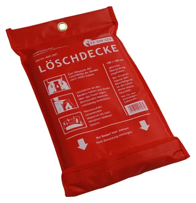 Produktbild von EXDINGER Feuerlöschdecke 100x100 cm gemäß DIN EN 1869:2001 (auch für Fettbrände)