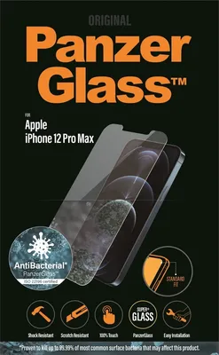 Obrázek produktu pro Panzerglass Standard Super+ Antibakteriální Tvrzené Sklo Pro Iphone 12 Pro Max
