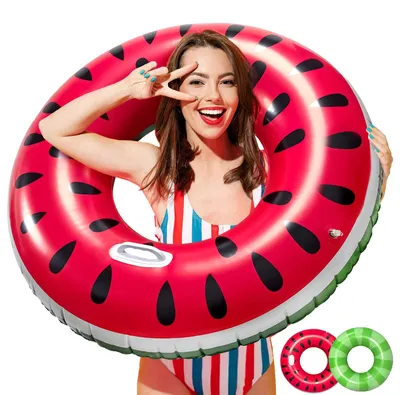 Immagine prodotto di Gommone gonfiabile per adulti, 102 cm, a forma di anguria, ideale per spiaggia e piscina