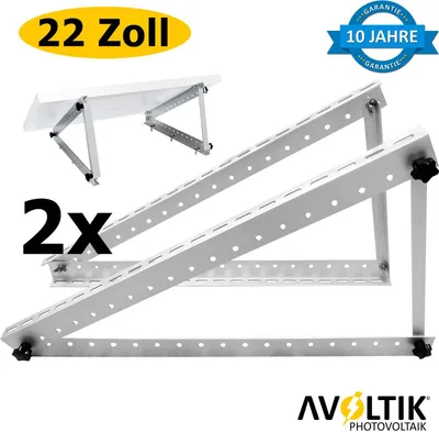 Produktbild von 2 Sets Solarpanel 55,6cm Halterung Solarmodul Montage Befestigung Aufständerung 22 Zoll