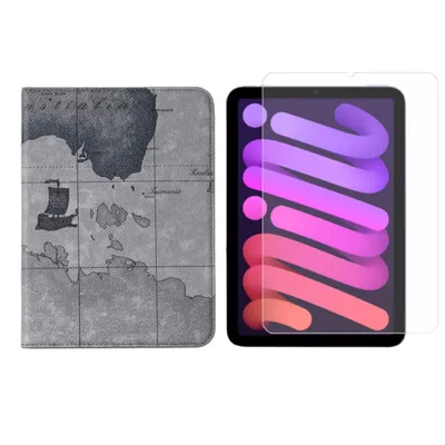 Produktbild von 2in1 Set für Apple IPad Mini 6 2021 8.3 Zoll Tablet mit Schutzhülle + Schutzglas mit Auto Sleep/Wake Hülle