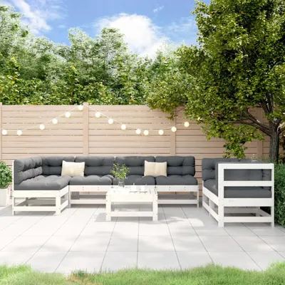 Produktbild von Design Möbel 8-tlg. Garten-Lounge-Set Weiß Massivholz Kiefer - 2024 Neu