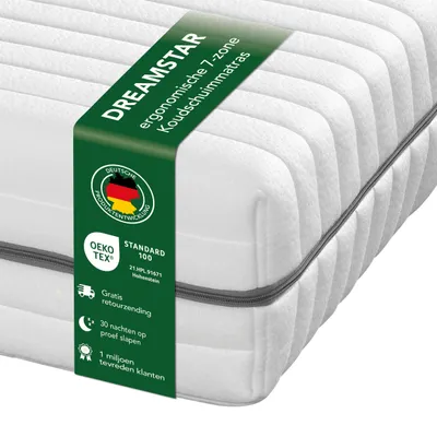 Productafbeelding van XXL 7-zone koudschuimmatras | 90 x 200 cm | 24 cm hoog | H3 | medium stevigheid | DREAMSTAR Zilver