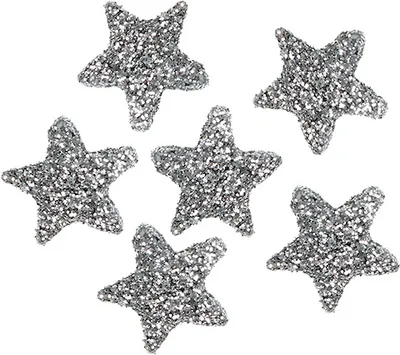 Produktbild von Stern Glitter 1,5cm Deko Silber Streudeko Weihnachten Basteln 144St