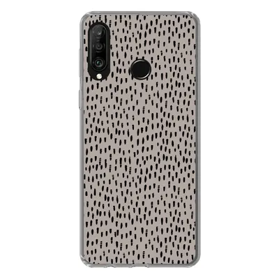 Produktbild von MuchoWow® Handyhülle Schutzhülle Hülle für Huawei P30 Lite Polka dots - Braun - Schwarz Silikon Softcase Handy Hülle - Handyhülle