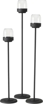 Produktbild von Boltze Windlicht Senza 3-tlg., schwarz, Eisen & Glas, 87 cm, handgearbeitet