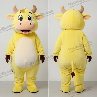 Produktbild von Plüsch-Kuh-Maskottchen MASTICOT in Zitronengelb