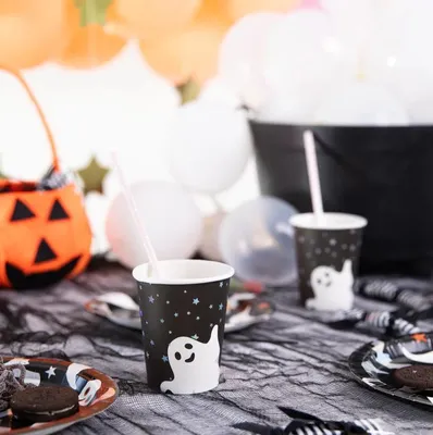 Image de Halloween gobelets en carton fantômes 220ml 6 pcs