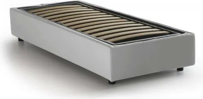 Produktbild von Einzelbett Dmecozz, Containerbett mit Kunstlederbezug, 100%  Italy, Frontöffnung, passend für Matratze Cm 90x190, Weiß