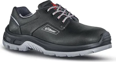 A single black and gray U-Power safety shoe is shown against a white background.