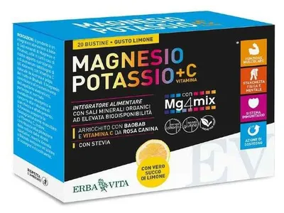 Immagine prodotto di Magnesio Potassio +C Vitamina Gusto Limone 20 Bustine Da 3,8 G