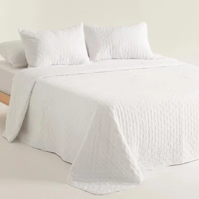 Obrázek produktu pro Přikrývka GAMUSI Nara – prošívaná – extra měkká – 200 x 270 cm + 2 povlaky na polštáře – bílá – lehká přikrývka – OEKO-TEX