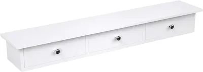 Image de Étagère murale avec 3 tiroirs - Étagère murale suspendue - Panneau de particules - 80 x 15 x 10 cm