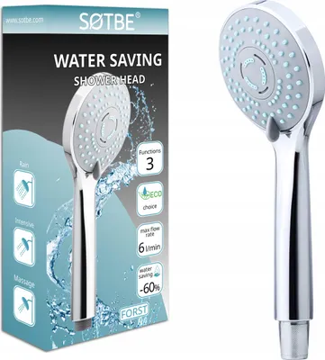 Produktbild von WASSERSPARENDE Anti-Kalk-Duschbrause mit 3 SOTBE-Funktionen