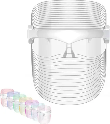 Produktbild von LED Lichttherapie Maske Gesicht, 7 Farben, Photonentechnologie, einfache Bedienung, für alle Hauttypen, USB Beauty Maske