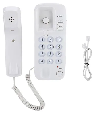 Immagine prodotto di Telefono fisso da parete, senza visualizzazione del numero chiamante, telefono domestico per famiglie (bianco)