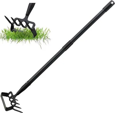 Produktbild von Famanu Gartenhacke 2-in-1 mit verstellbarem Griff - ideal zum Unkrautjäten