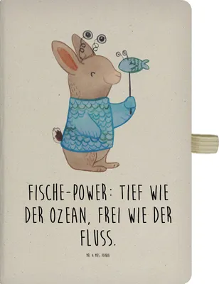 Produktbild von Mr. & Mrs. Panda notizbuch Fische Astrologie - Transparent - Geschenk, Kladde, Sternzeichen, Tagebuch, Journal, Skizzenbuch, Geschenkidee Zum Geburtstag, Fischer